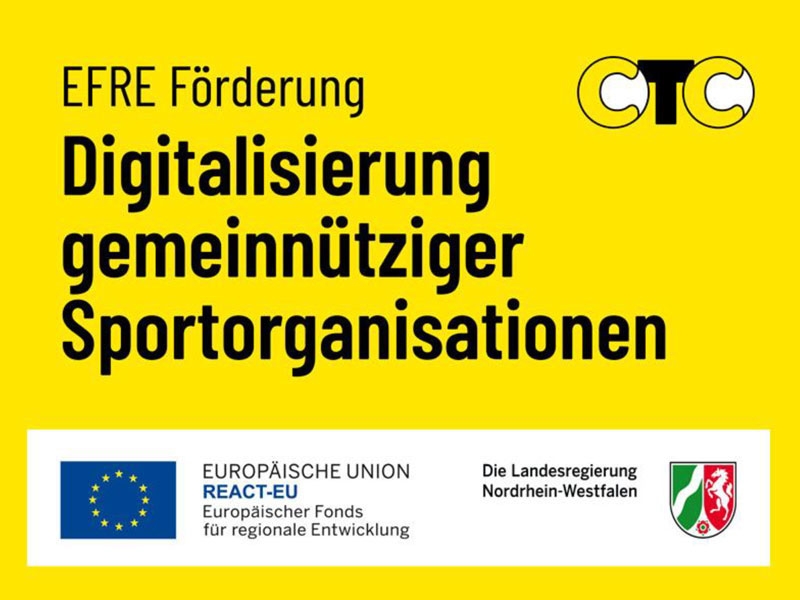 Unser Club hat eine Förderung zur Digitalisierung von der EU und EFRE, NRW von über 8.000,00 Euro erhalten.